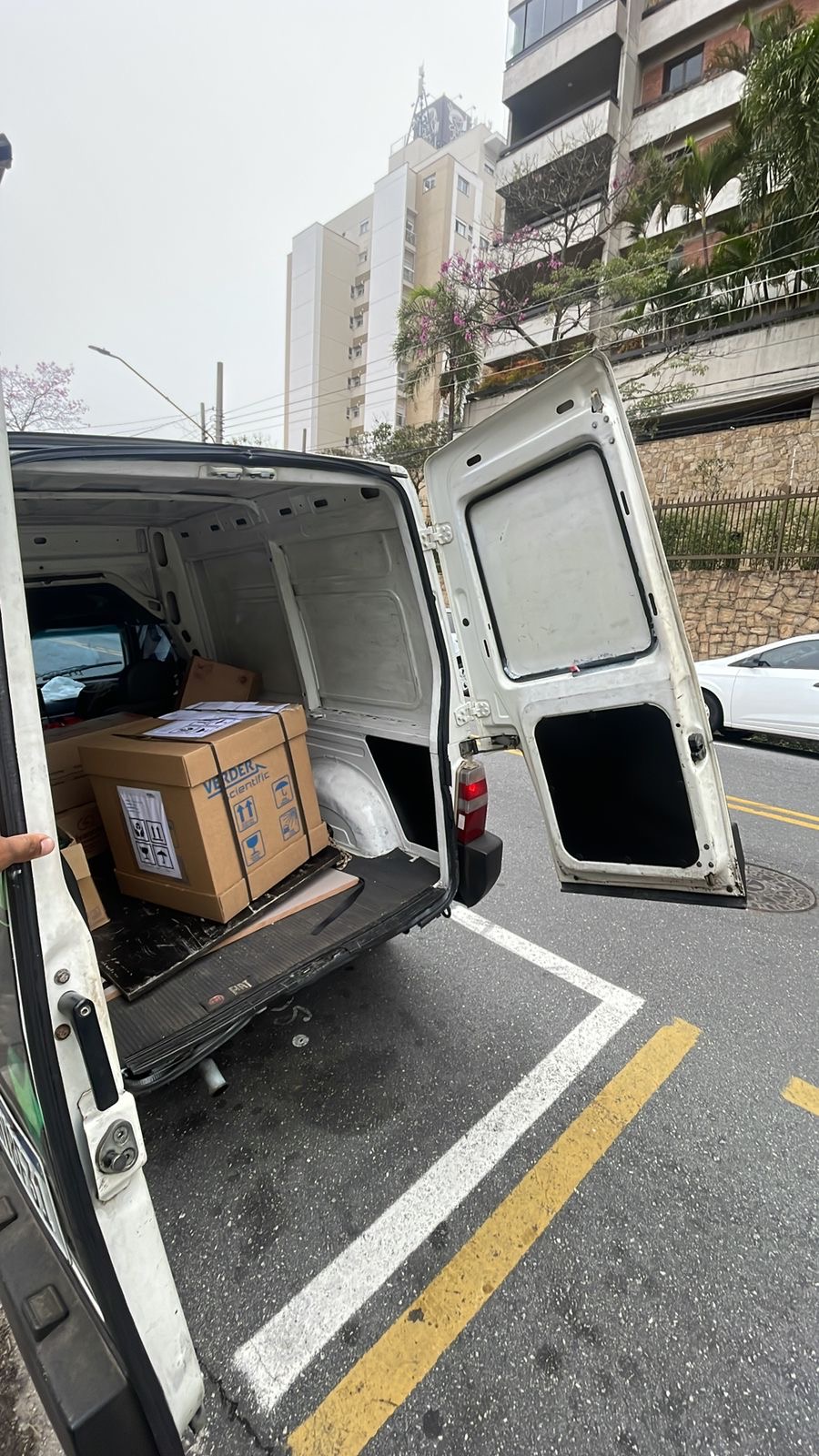 Entrega realizada com a van da ITL em área urbana